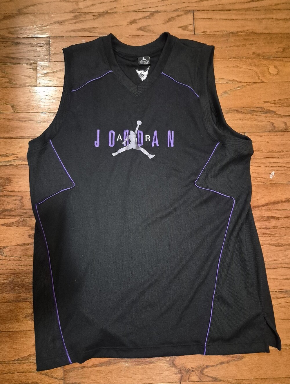 Jordan Black Basketball Tank with Purple Trim Mens Sz 3XL Basketball Jersey